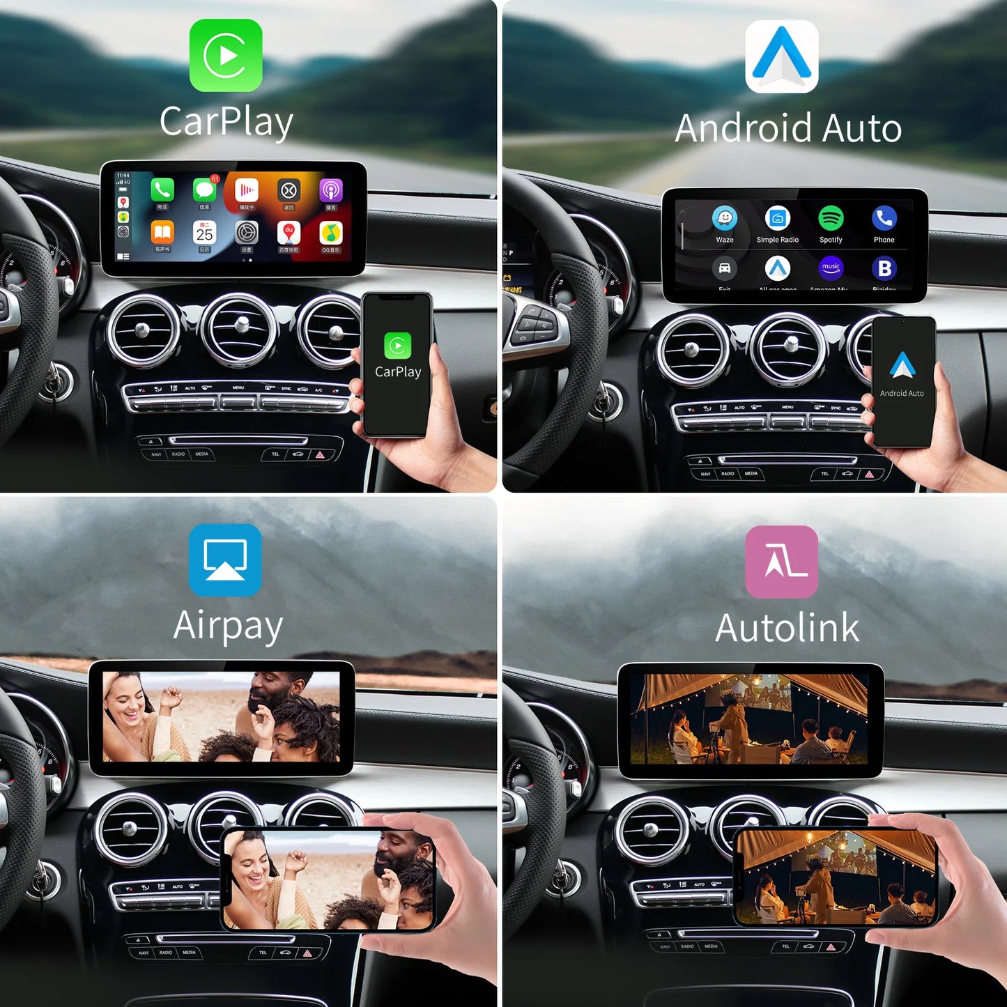 Mercedes-Benz 12.3 inch CarPlay Display | NTG 4.5 5.0 / 5.1 / 5.2 | Draadloos CarPlay & Android Auto