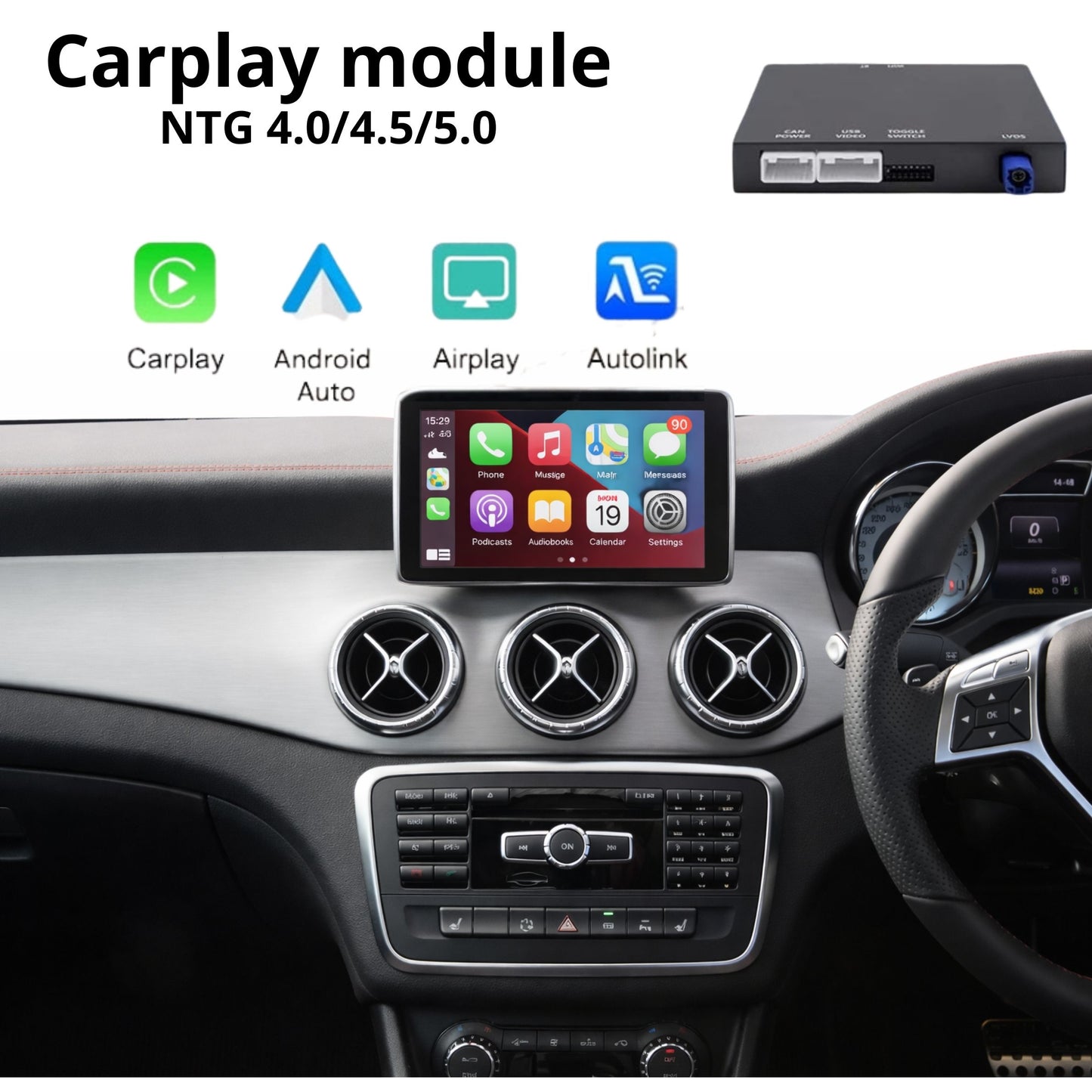 Mercedes CarPlay &amp; Android Auto Decoder Box | NTG 4.0 / 4.5 / 5.0 | Wireless &amp; Wired
