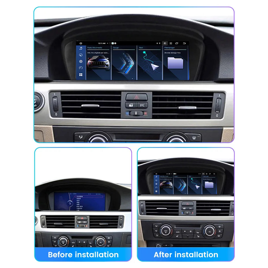 Android 14 Car Radio for BMW 3 Series &amp; 5 Series E60 E61 E90 E92 | CCC CIC | CarPlay Android Auto DSP