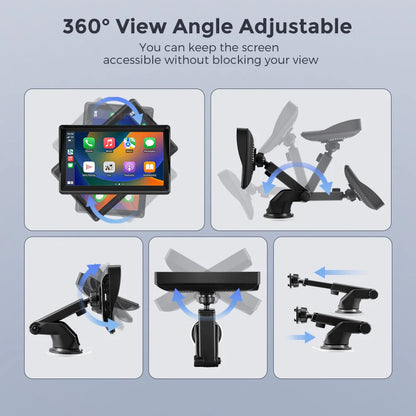 7” Draagbaar CarPlay Scherm – Draadloos Apple CarPlay & Android Auto