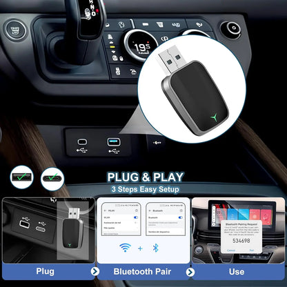 Draadloze CarPlay Adapter Compact – Plug & Play voor Apple CarPlay