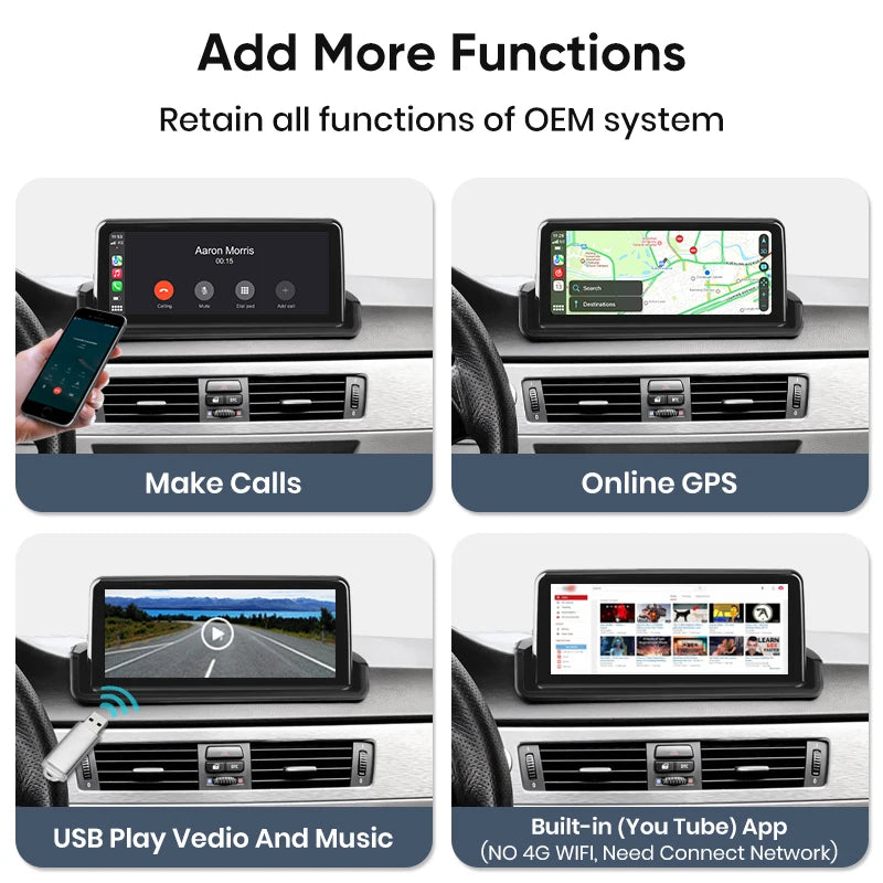 CarPlayKing 10.25″ Linux Multimedia Radio for BMW E90 E91 E92 E93 – Wireless CarPlay &amp; Android Auto